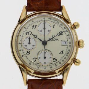 BULOVA ACCUTRON Watches 34376 Gold Plated/Stainless Steel/leather Mechanical